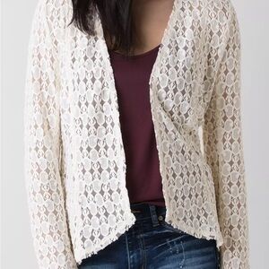 BKE lace open front cardigan. Size small.